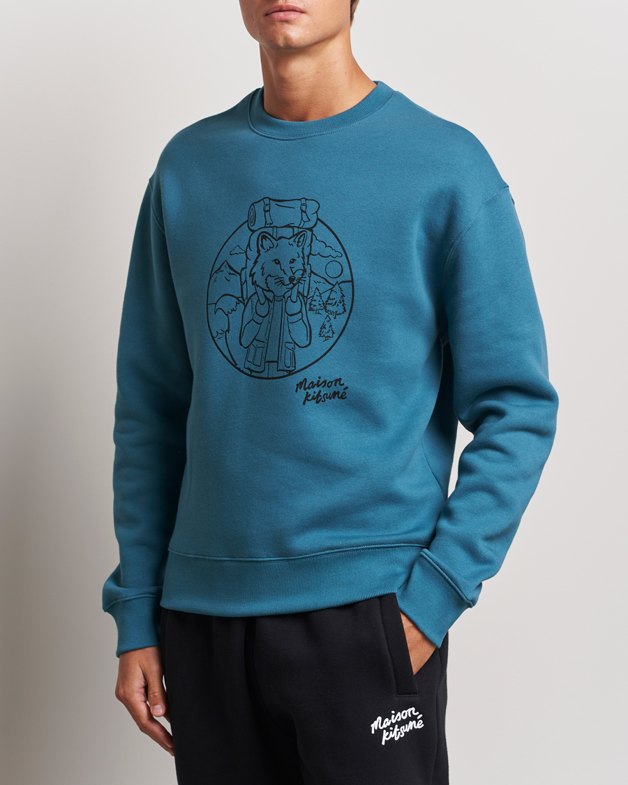 Herr |  | Maison Kitsuné | Ramblin Fox Sweatshirt Lake Blue