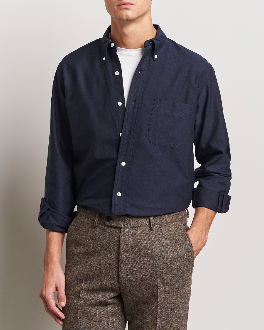 Herr |  | Kamakura Shirts | Vintage Ivy Oxford Button Down Shirt Navy