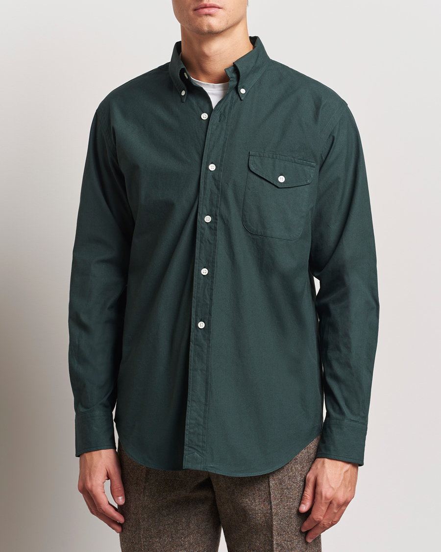 Herr |  | Kamakura Shirts | Vintage Ivy Flap Pocket Shirt Dark Green