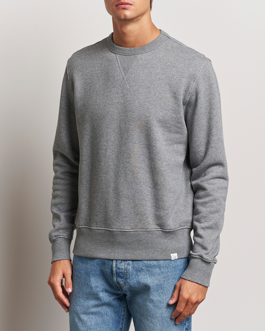 Herr |  | Merz b. Schwanen | Vintage Fleece Crew Neck Sweatshirt Grey Melange