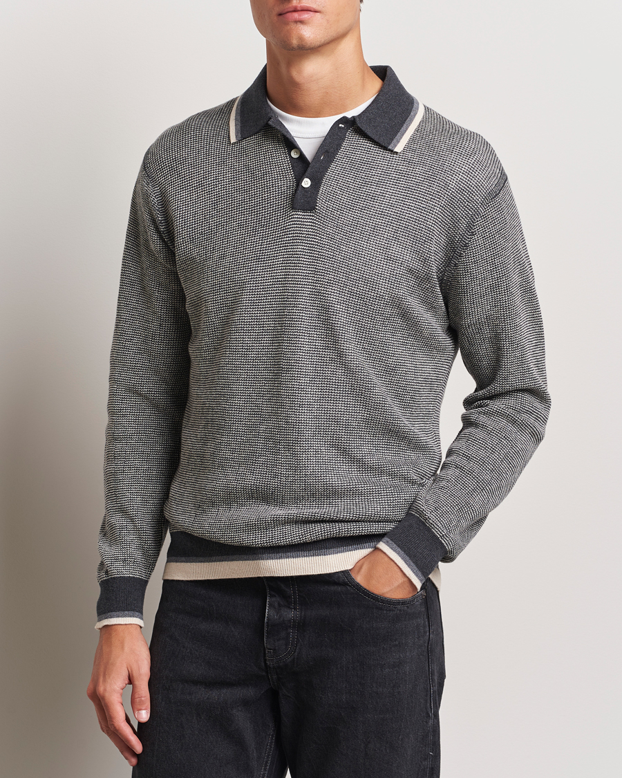 Herr |  | BEAMS PLUS | Collar Line Knitted Polo Charcoal