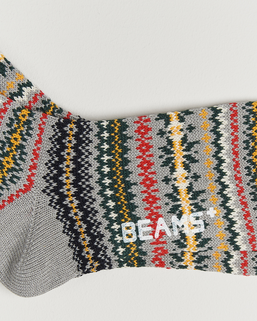 Herr |  | BEAMS PLUS | Fair Isle Socks Grey