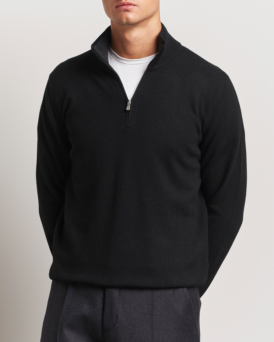 Herr |  | Gran Sasso | Wool/Cashmere Half Zip Black