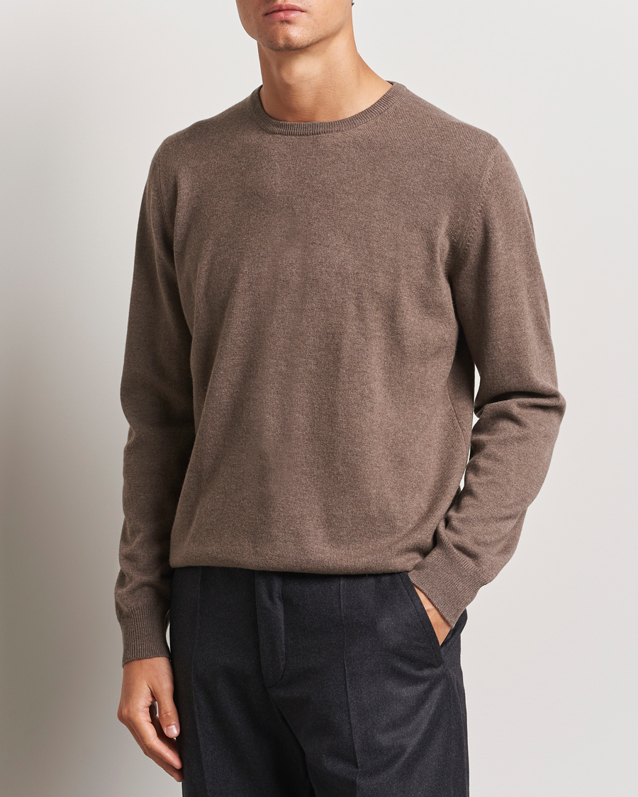 Herr |  | Gran Sasso | Wool/Cashmere Crew Neck Light Brown