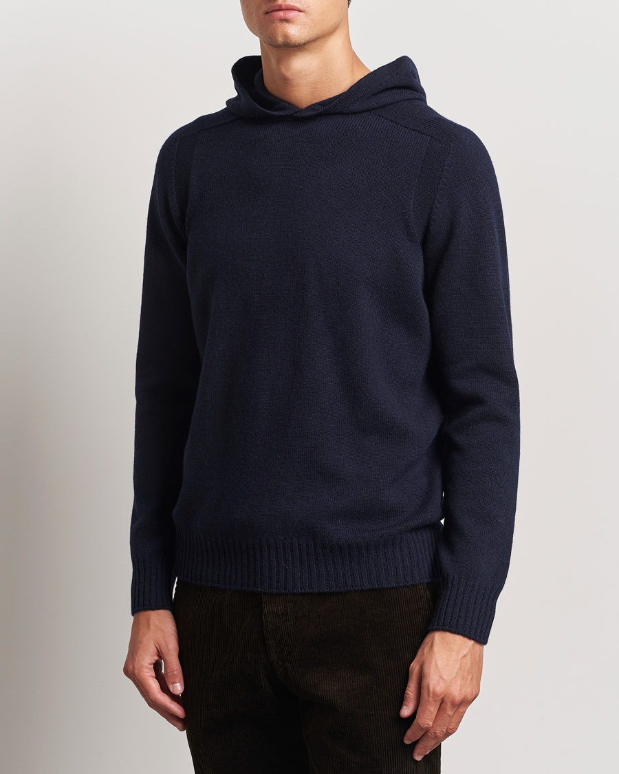 Herr |  | Gran Sasso | Wool Hoodie Navy