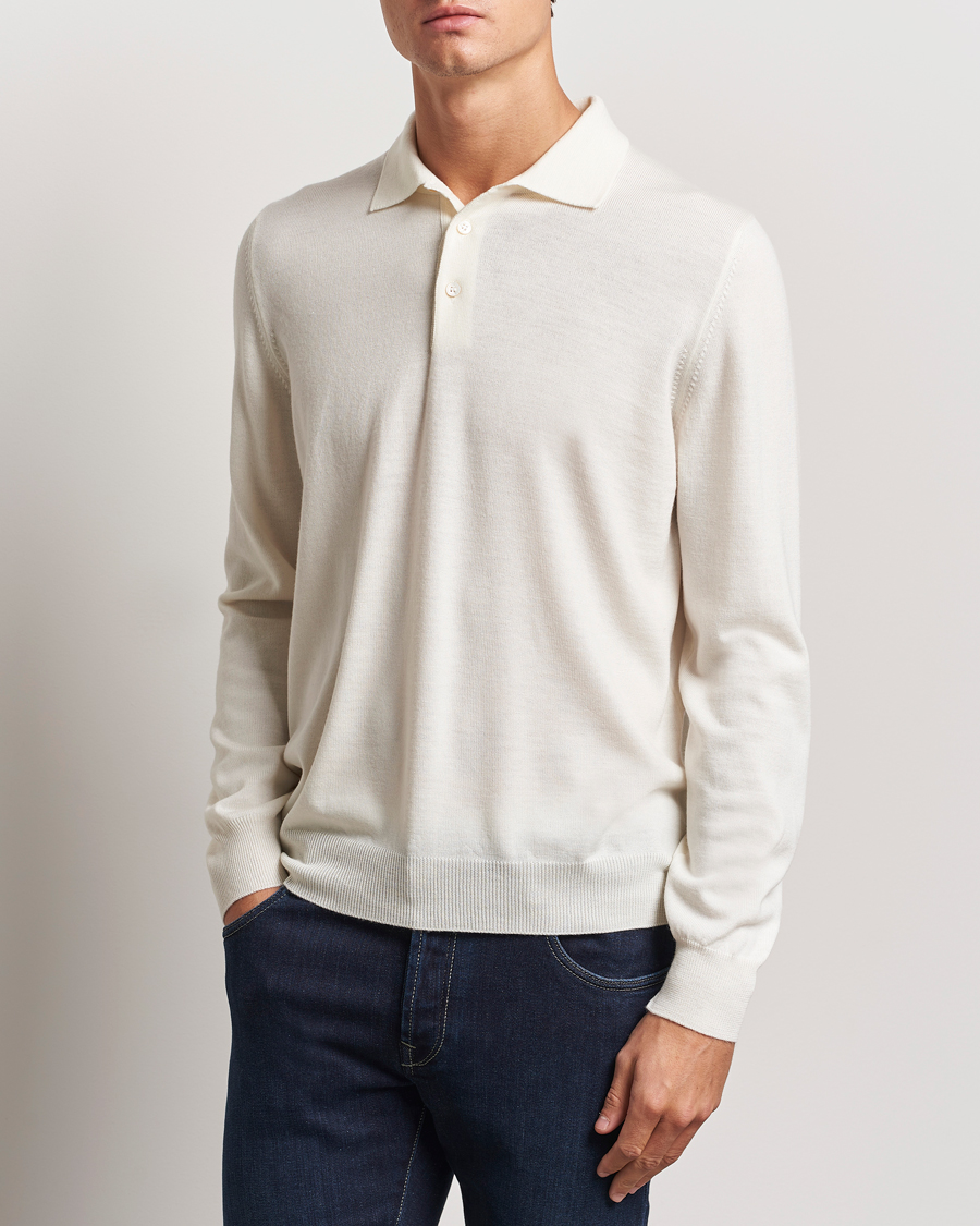 Herr |  | Gran Sasso | Merino Fashion Fit Polo Cream