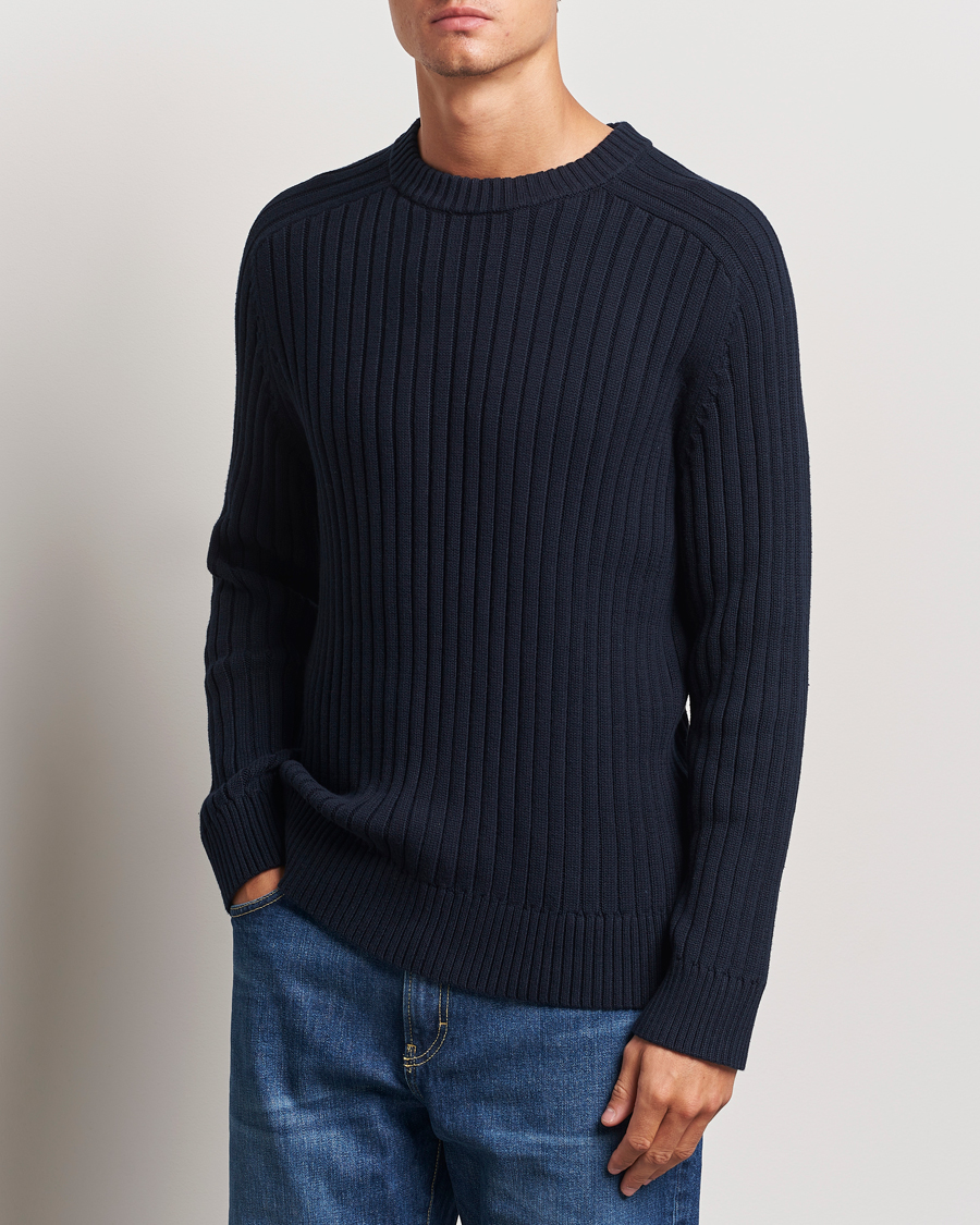 Herr |  | A Day\'s March | Elmer Cotton Knit Sweater Navy