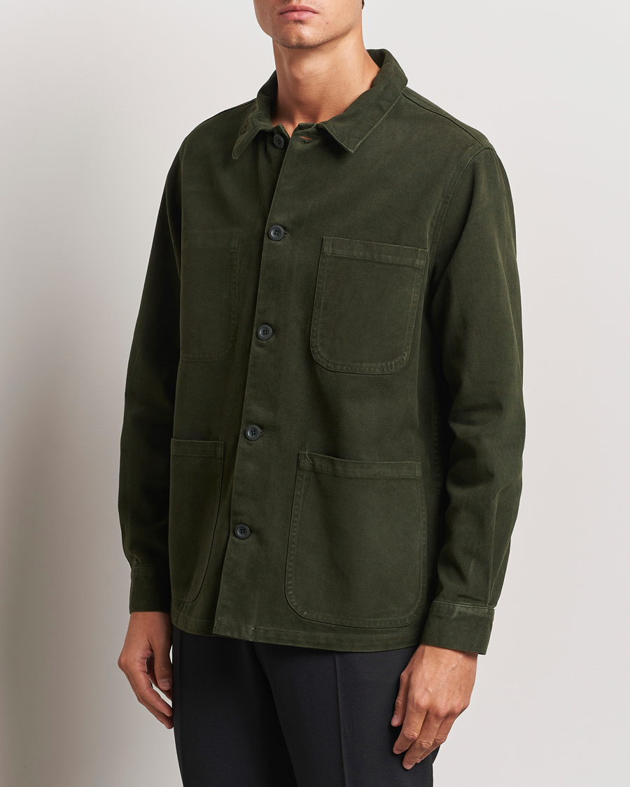 Herr |  | A Day\'s March | Algot Cotton Lyocell Overshirt Deep Green