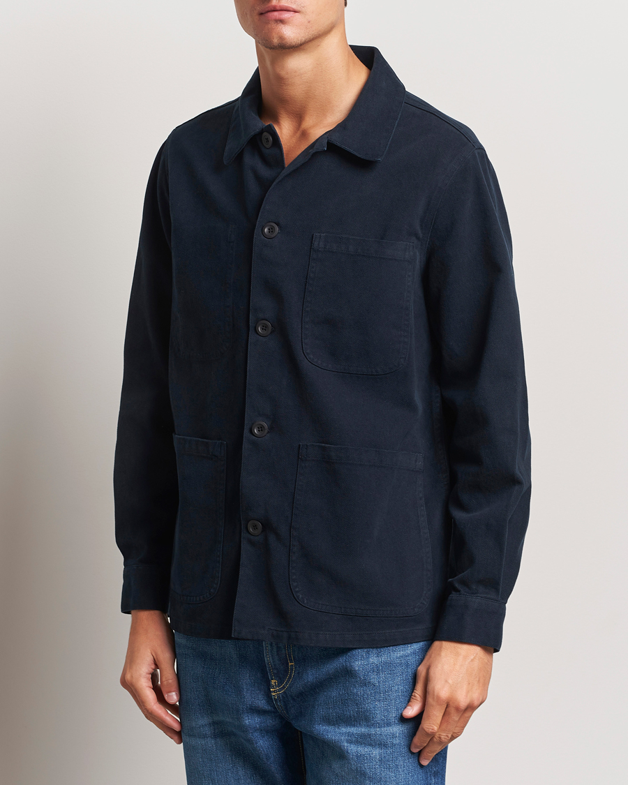 Herr |  | A Day\'s March | Algot Cotton Lyocell Overshirt Navy