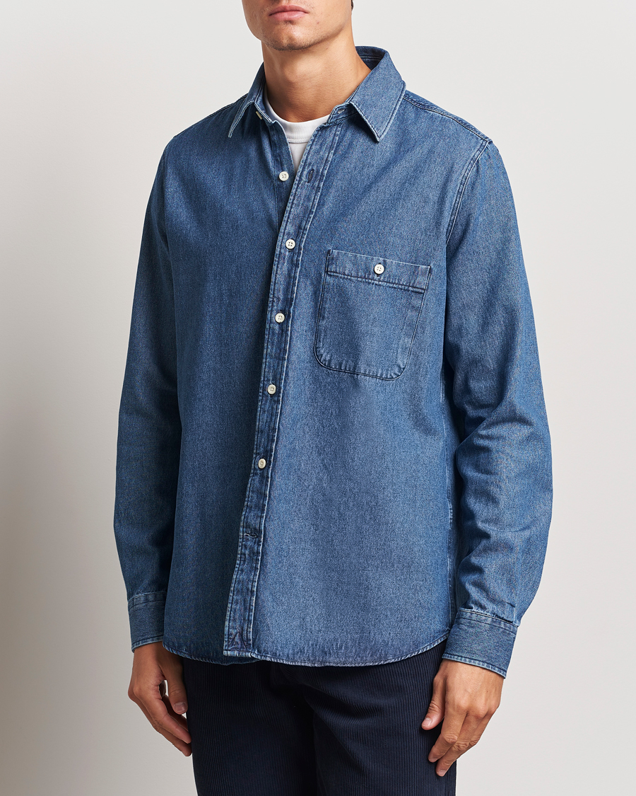 Herr |  | A Day\'s March | Mason Sturdy Denim Shirt Indigo Blue