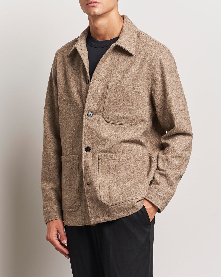 Herr |  | A Day\'s March | Original Wool Overshirt Light Taupe Melange