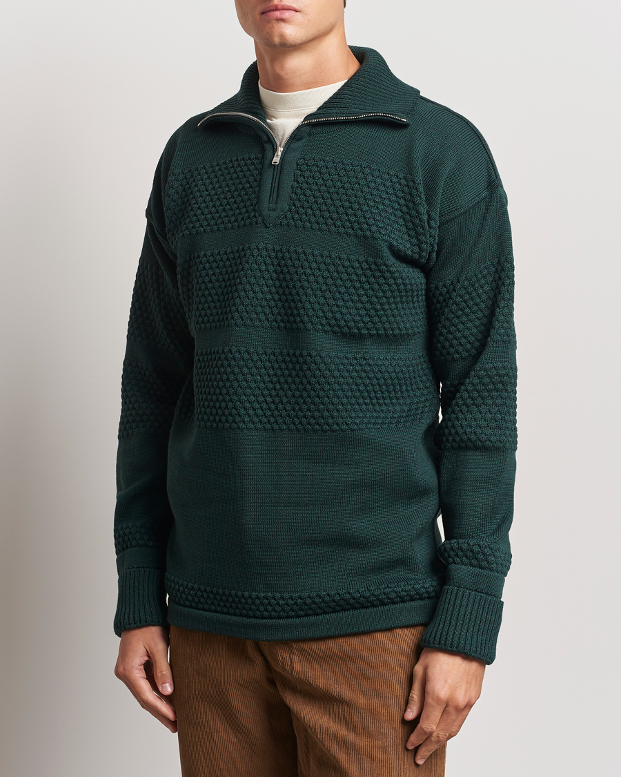 Herr |  | S.N.S. Herning | Fisherman Wool Half Zip Sweater Thunder Green