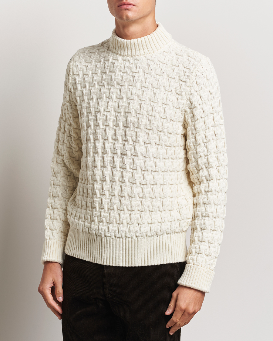 Herr |  | S.N.S. Herning | Stark Wool Cable Knit Sweater Natural White