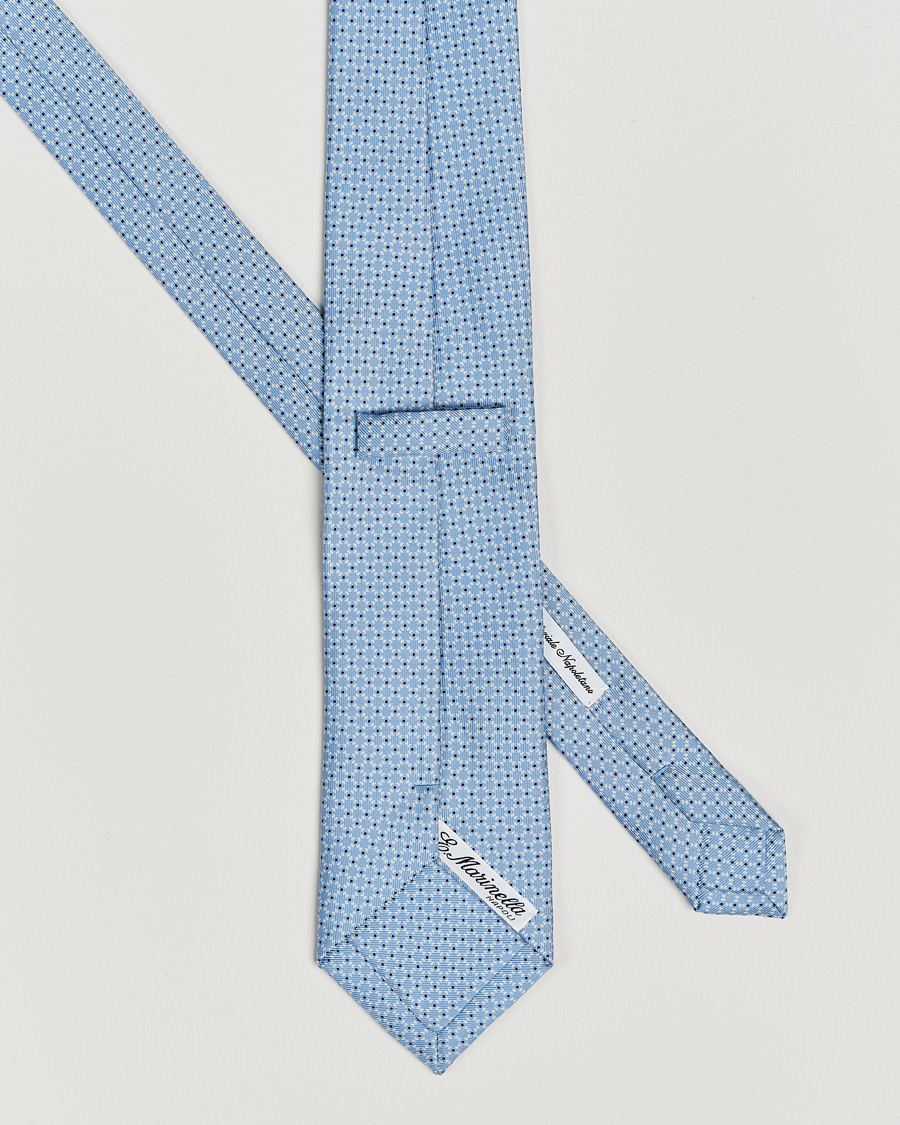 Herr |  | E. Marinella | 3-Fold Printed Silk Tie Light Blue