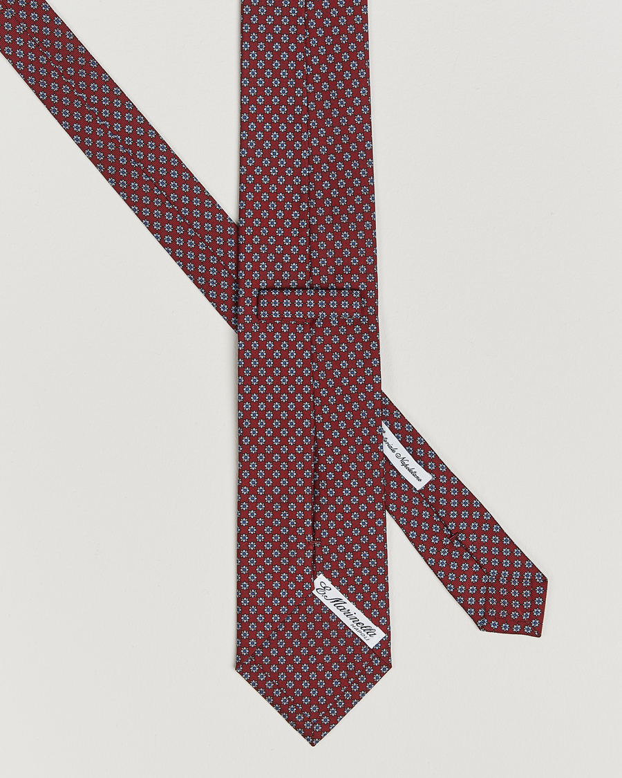 Herr |  | E. Marinella | 3-Fold Printed Silk Tie Burgundy