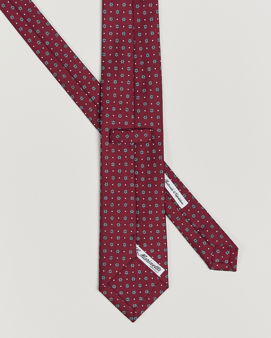 Herr |  | E. Marinella | 3-Fold Printed Silk Tie Burgundy