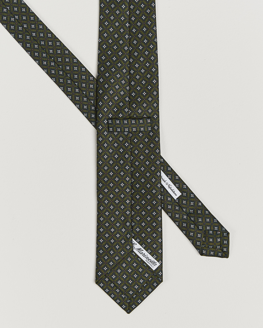 Herr |  | E. Marinella | 3-Fold Printed Silk Tie Dark Green