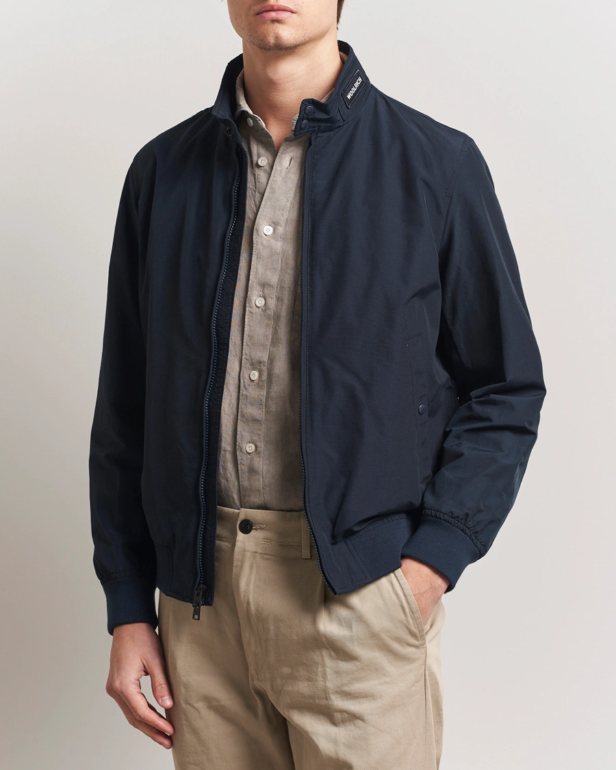 Herr | Jackor | Woolrich | Cruiser Bomber Jacket Melton Blue