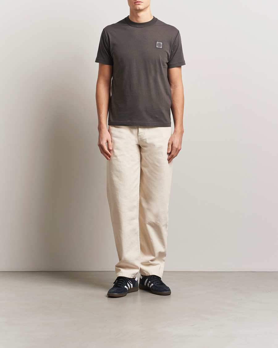 Herr | T-Shirts | Stone Island | Organic Cotton Fissato Effect T-Shirt Charcoal