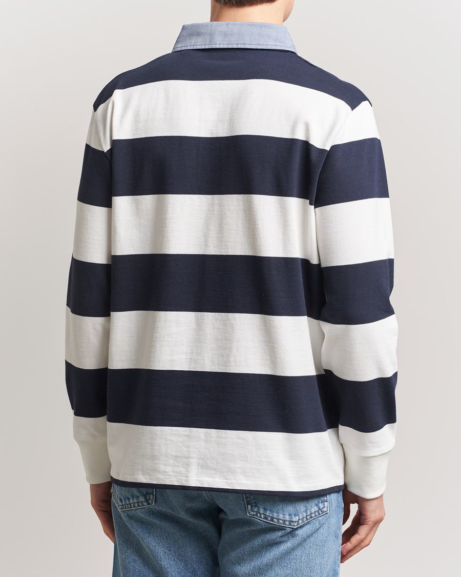Herr | Tröjor | GANT | Chambray Barstriped Rugger Eggshell