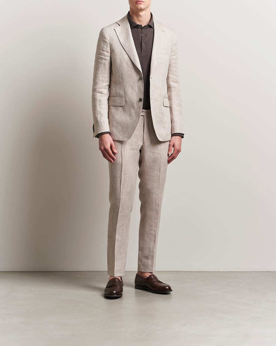 Herr | Kavajer | Oscar Jacobson | Ferry Soft Linen Blazer Beige