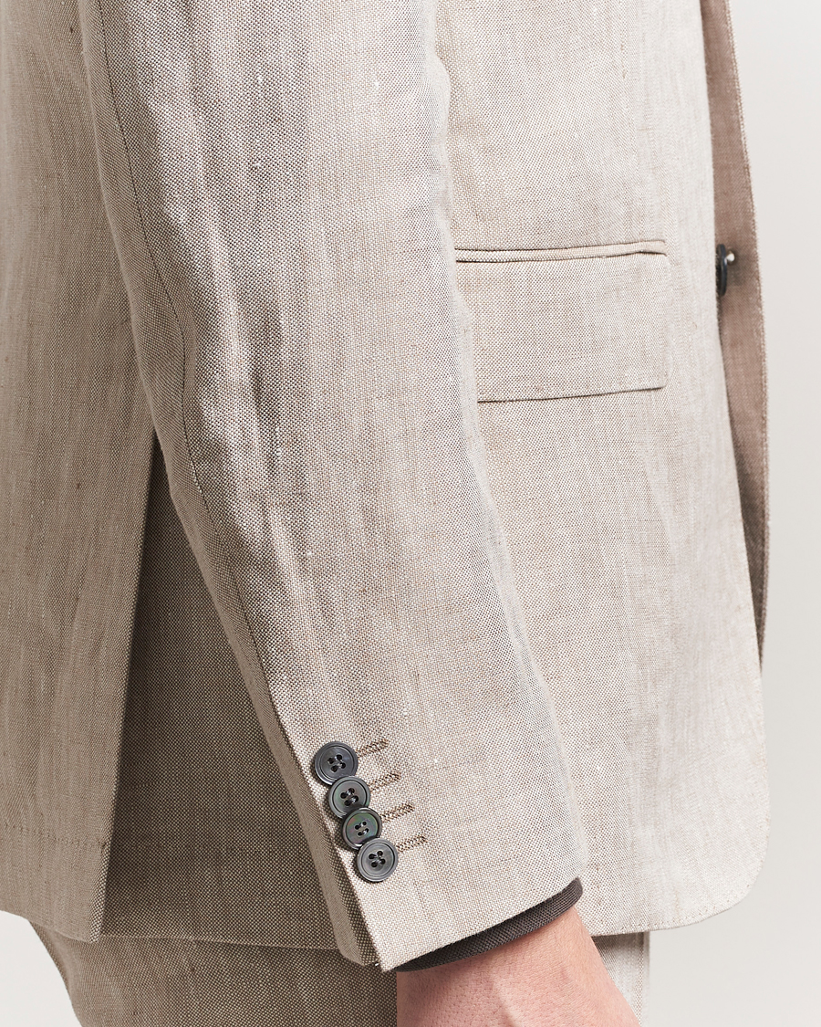 Herr | Kavajer | Oscar Jacobson | Ferry Soft Linen Blazer Beige