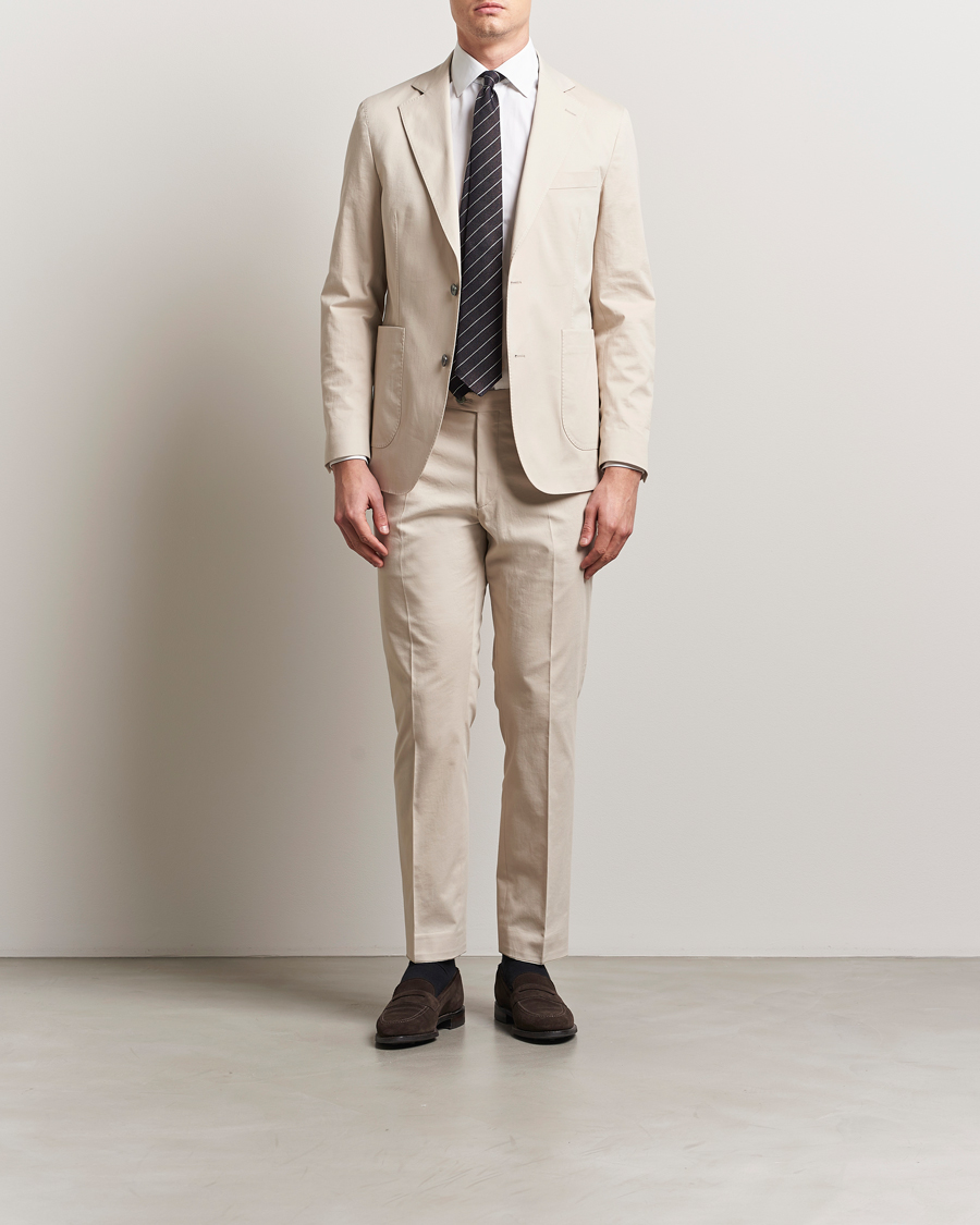 Herr | Kavajer | Oscar Jacobson | Ferry Patch Cotton Blazer Beige