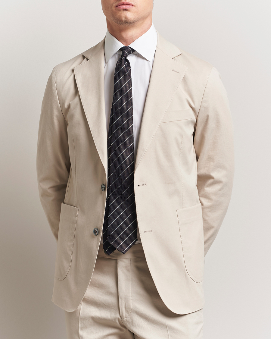 Herr | Kavajer | Oscar Jacobson | Ferry Patch Cotton Blazer Beige
