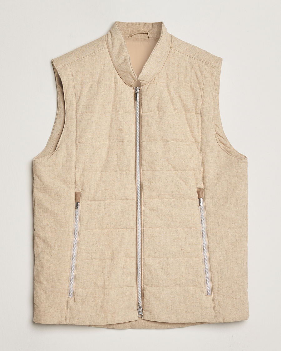 Herr | Jackor | Stenströms | Linen/Alcantar Vest Beige