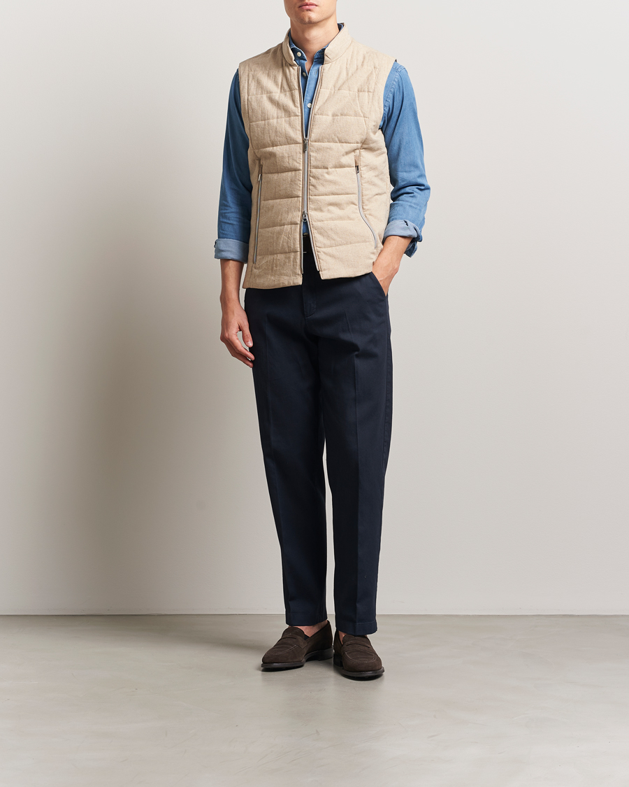 Herr | Jackor | Stenströms | Linen/Alcantar Vest Beige