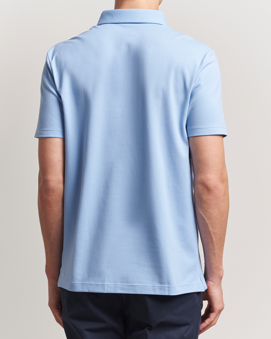 Herr | Pikéer | Charles Tyrwhitt | Short Sleeve Cotton Pique Polo Cornflower Blue