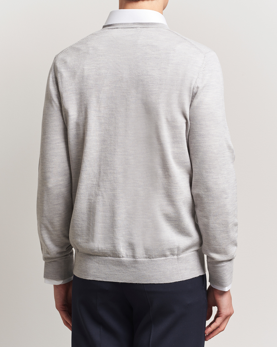 Herr | Tröjor | Charles Tyrwhitt | Pure Merino V-Neck Jumper Silver Grey
