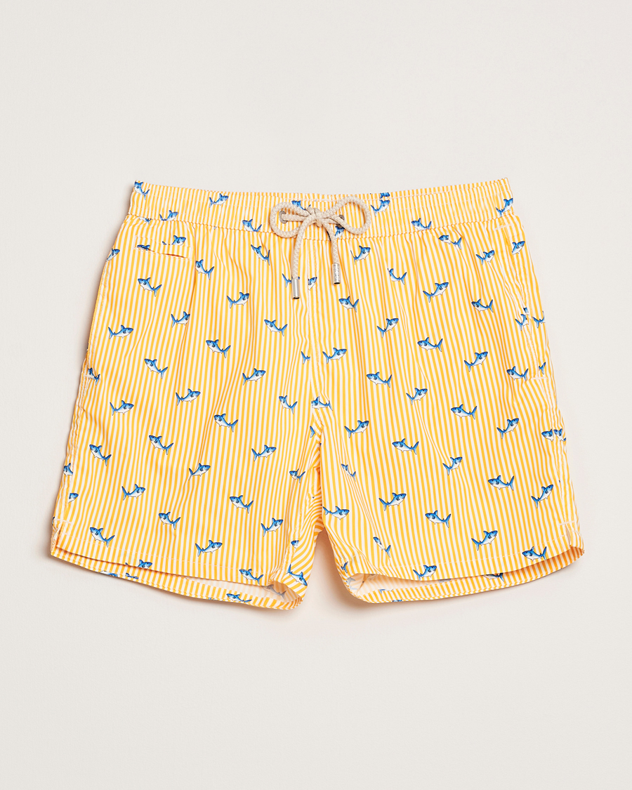 Herr | Badbyxor | MC2 Saint Barth | Printed Swim Shorts Yellow Malie Stripes