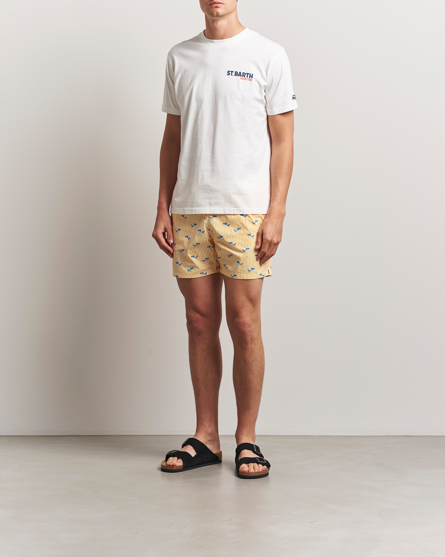 Herr | Badbyxor | MC2 Saint Barth | Printed Swim Shorts Yellow Malie Stripes