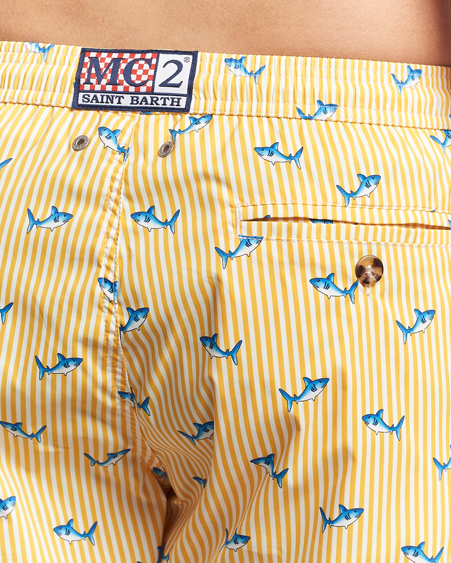 Herr | Badbyxor | MC2 Saint Barth | Printed Swim Shorts Yellow Malie Stripes
