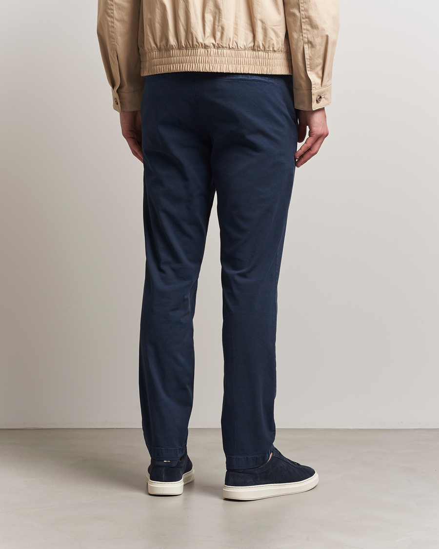 Herr | Byxor | BOSS BLACK | Kaiton Structured Cotton Pants Dark Blue