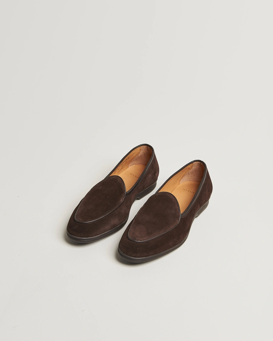 Herr | Loafers | Myrqvist | Ängby Walker Loafer Dark Brown Suede