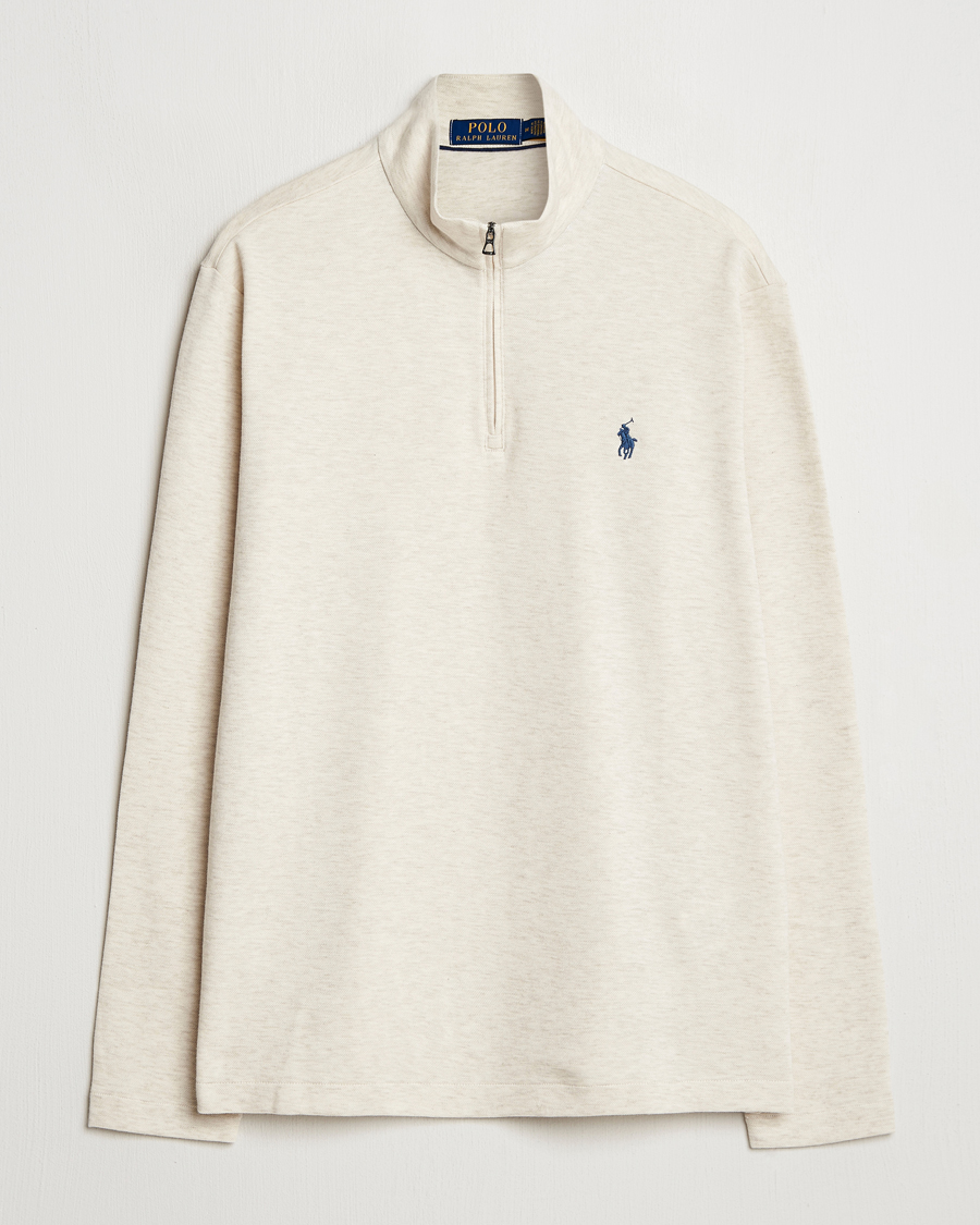 Herr | Tröjor | Polo Ralph Lauren | Cotton/Nylon Half Zip Chalk Heather