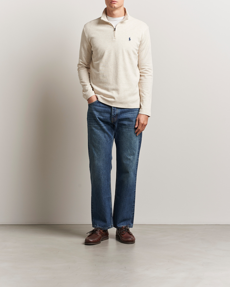 Herr | Tröjor | Polo Ralph Lauren | Cotton/Nylon Half Zip Chalk Heather