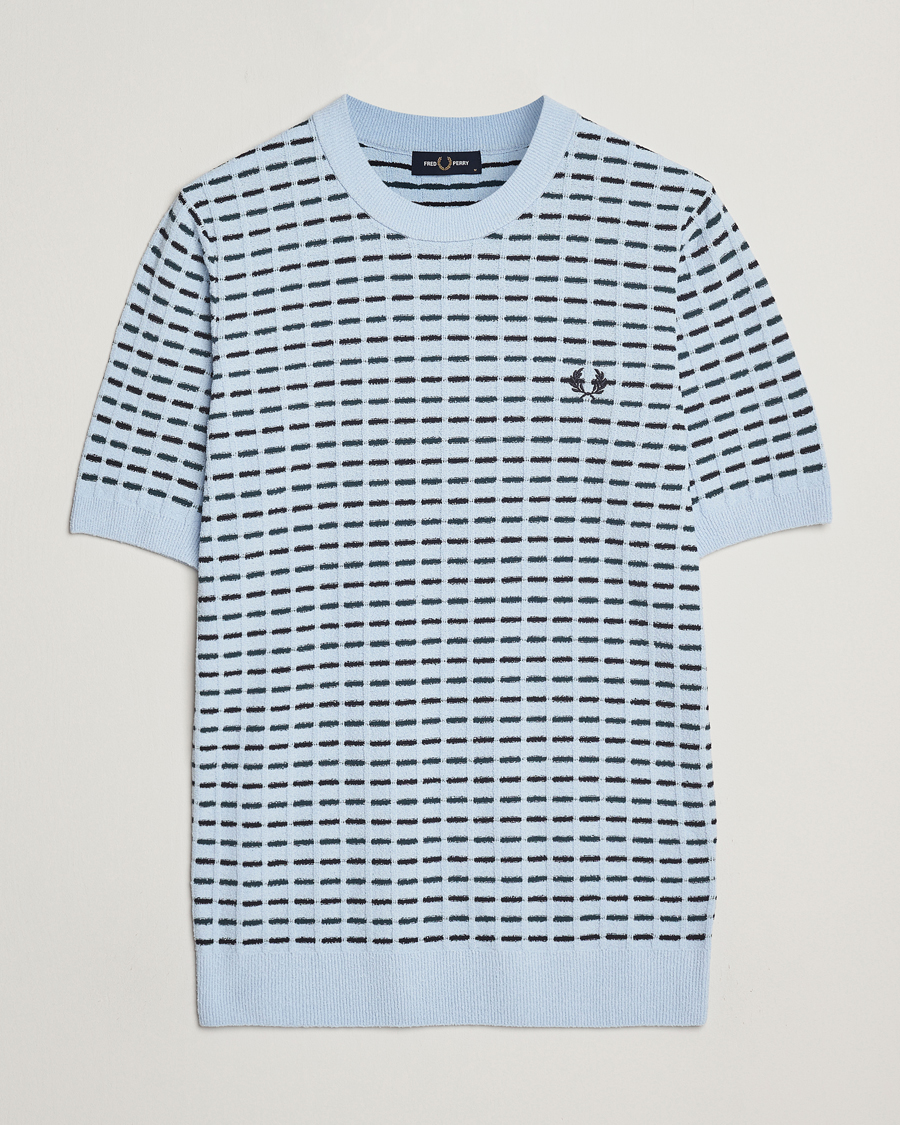 Herr | T-Shirts | Fred Perry | Bouclé Ribbed Knitted T-Shirt Light Smoke