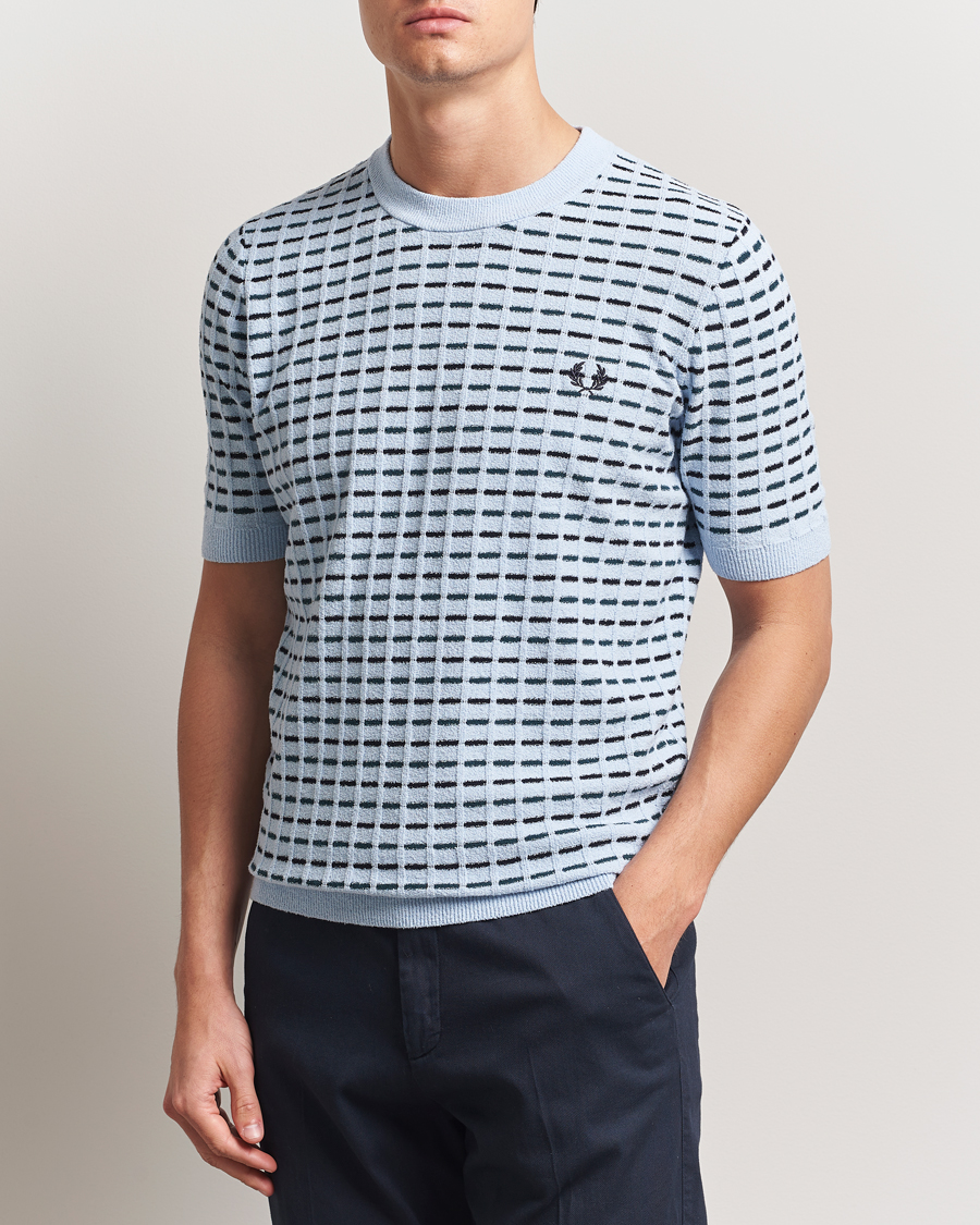 Herr | T-Shirts | Fred Perry | Bouclé Ribbed Knitted T-Shirt Light Smoke