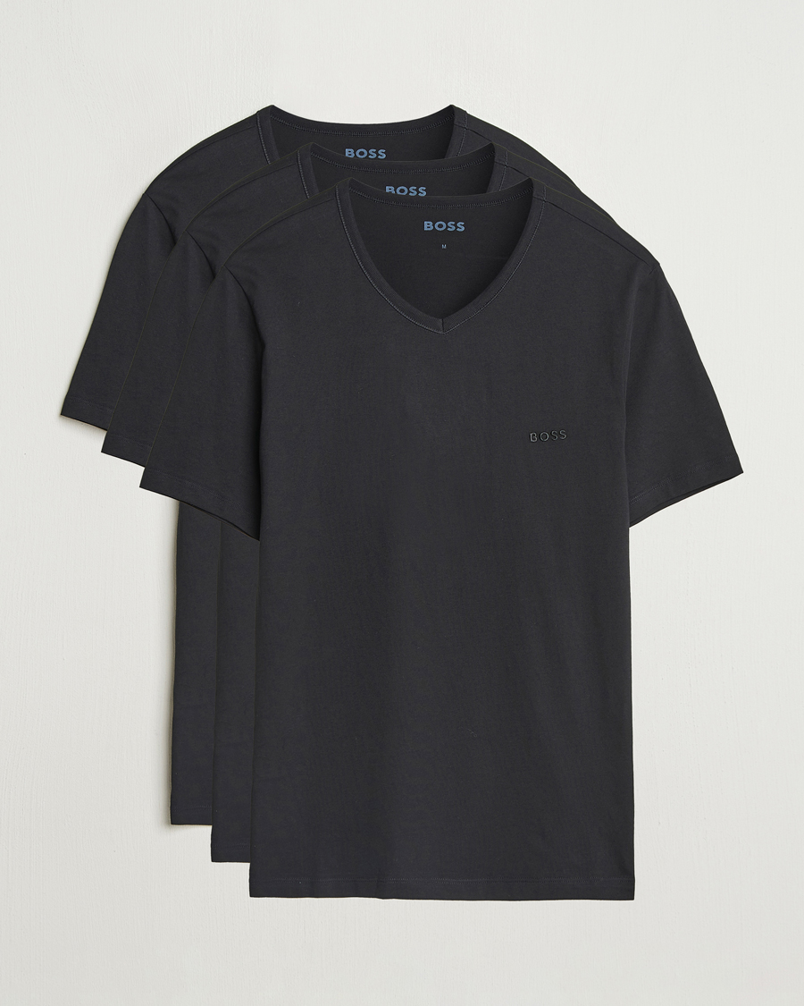 Herr | T-Shirts | BOSS BLACK | 3-Pack V-Neck T-Shirt Black