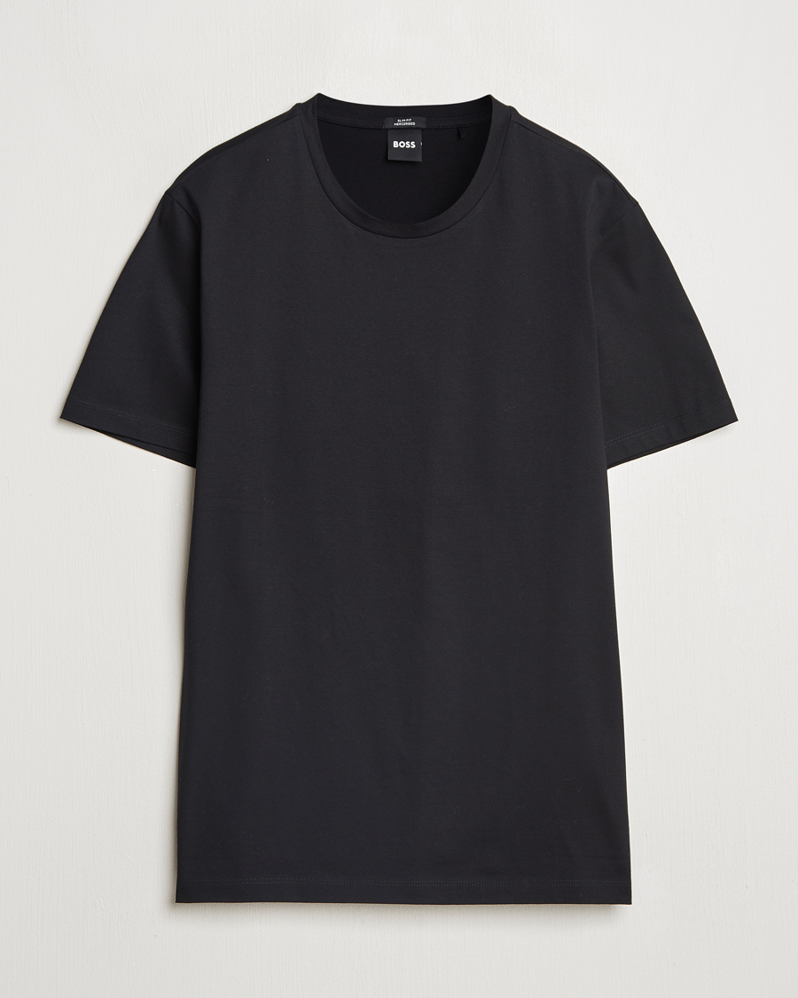 Herr | T-Shirts | BOSS BLACK | Tessler Mercerized Crew Neck T-Shirt Black