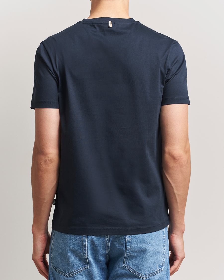 Herr | T-Shirts | BOSS BLACK | Tessler Mercerized Crew Neck T-Shirt Dark Blue