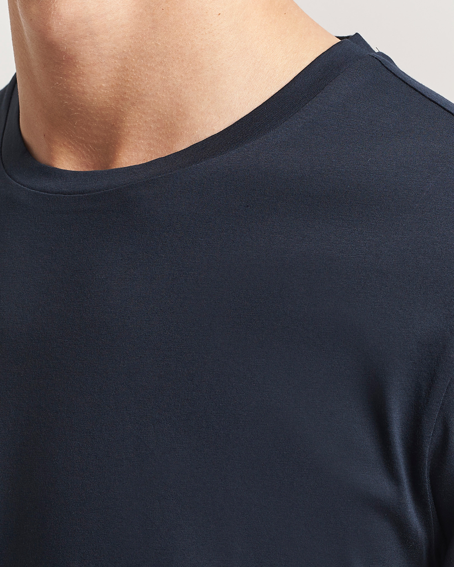 Herr | T-Shirts | BOSS BLACK | Tessler Mercerized Crew Neck T-Shirt Dark Blue