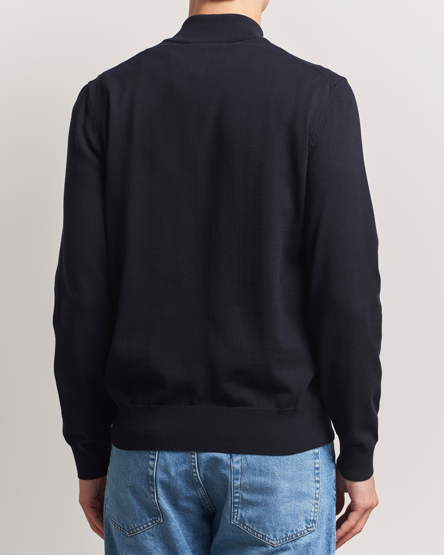 Herr | Tröjor | BOSS BLACK | Padro Cotton Knitted Half Zip Dark Blue