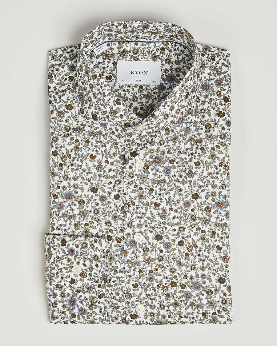 Herr | Skjortor | Eton | Slim Fit Signature Twill Floral Print Shirt White
