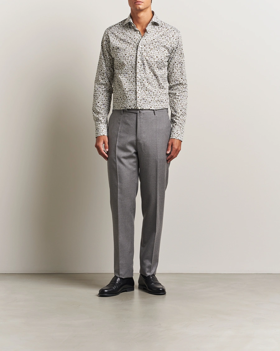 Herr | Skjortor | Eton | Slim Fit Signature Twill Floral Print Shirt White