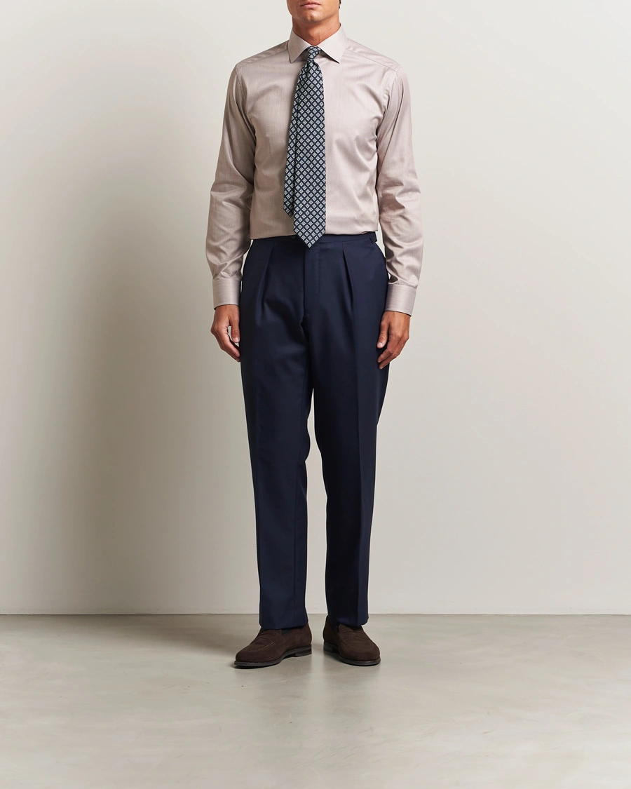 Herr | Skjortor | Eton | Slim Fit Signature Twill Paspoal Shirt Beige