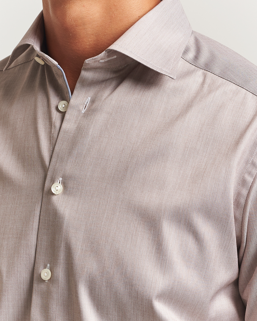 Herr | Skjortor | Eton | Slim Fit Signature Twill Paspoal Shirt Beige
